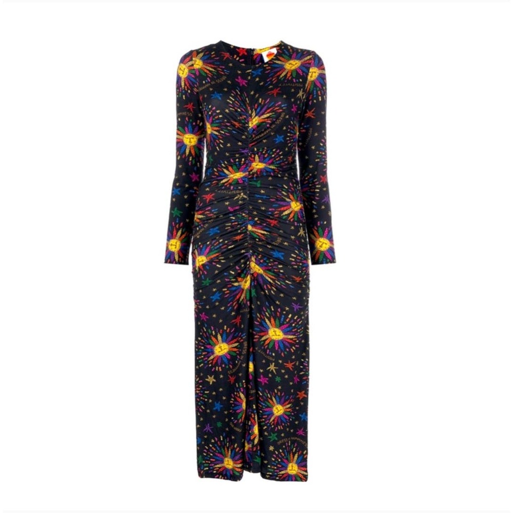 Farm Rio Rainbow Suns Midi Dress NWT